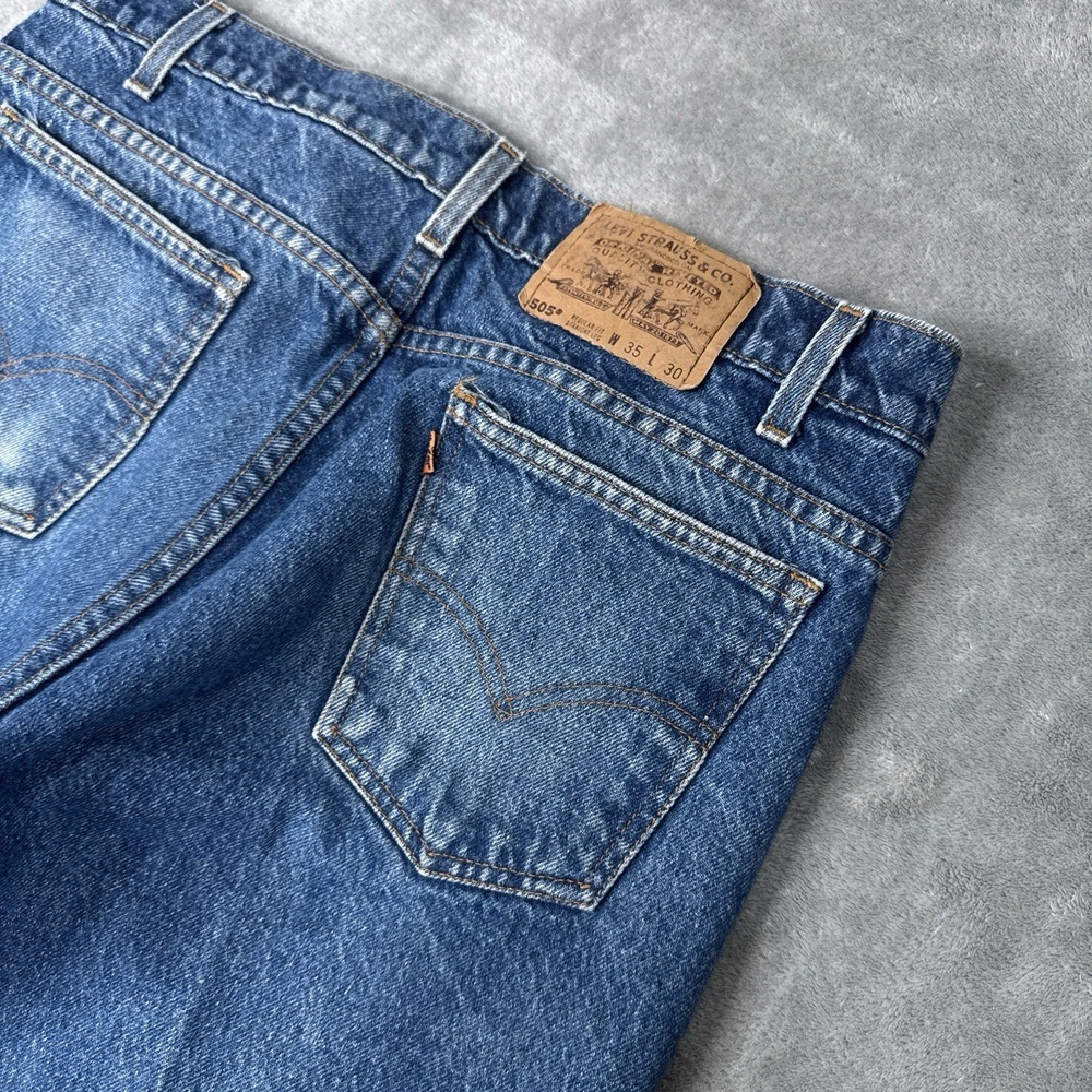 Vintage Levis Jeans Mens 35x30 (Fits 33x29) 505 Orange Tab 90s Made in USA - Picture 14 of 16